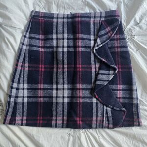 J. Crew Mercantile Wool-blend Plaid Mini Skirt